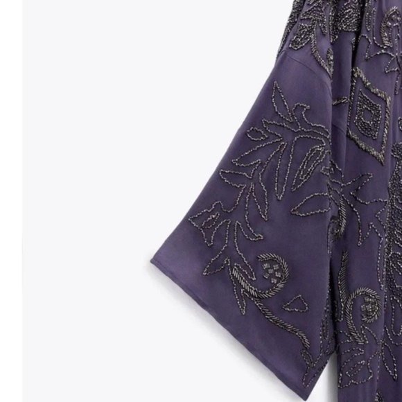 NWT Zara Beaded Tunic Kaftan Maxi Dress size M-L - Picture 11 of 11